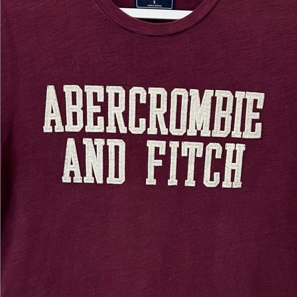 Abercrombie and Fitch Vintage Block Letter Appliqué Logo T Shirt, sz S - Picture 7 of 13